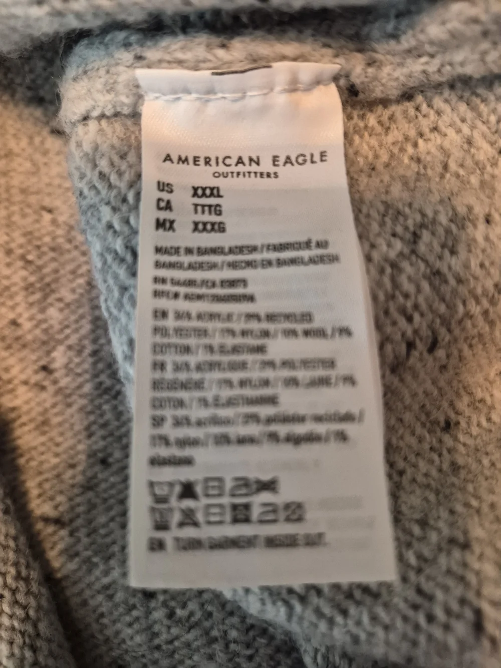 American Eagle Crewneck Sweater in Light Gray XXXL